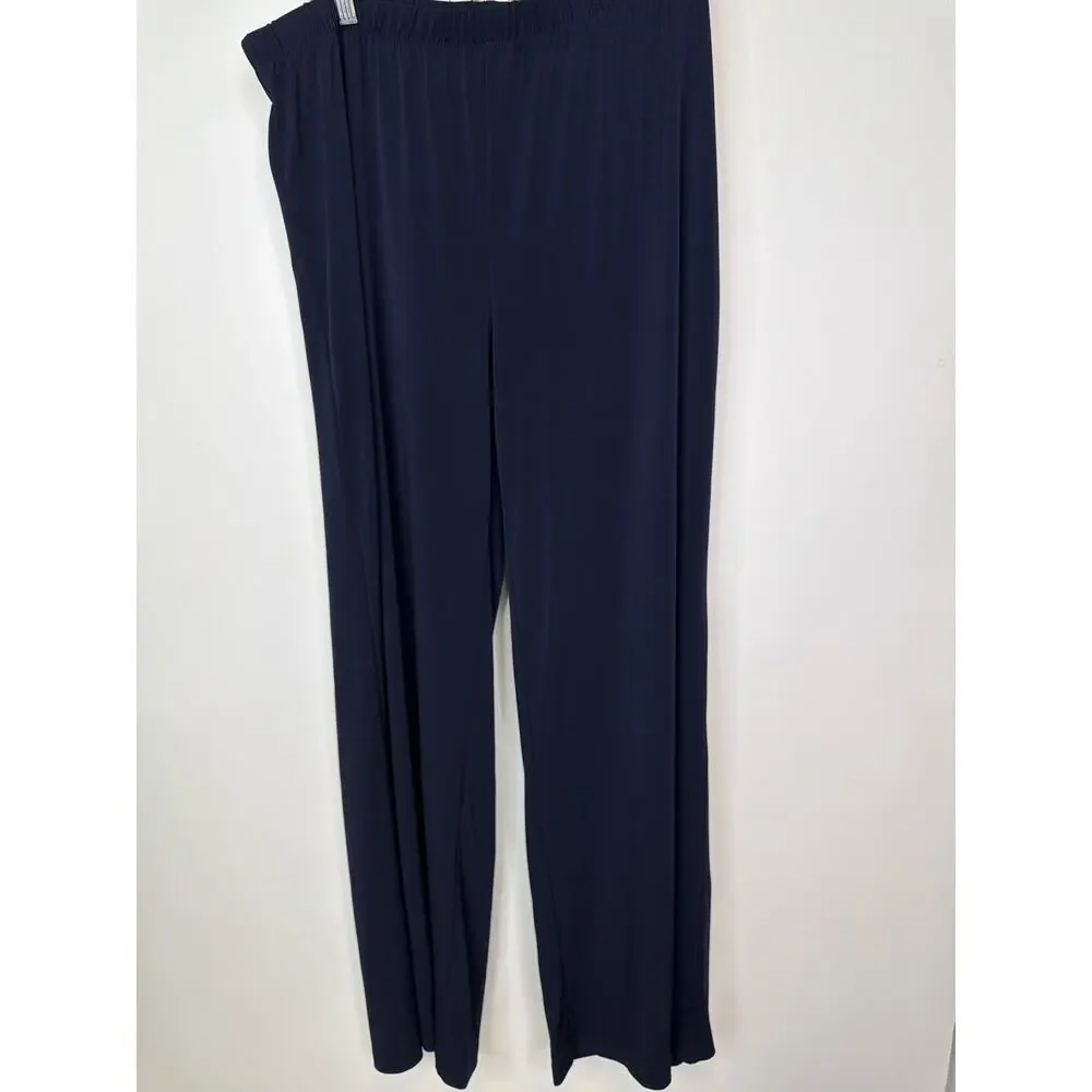 NEW Chico's Knit wide leg palazzo pant Navy blue XL 14/16